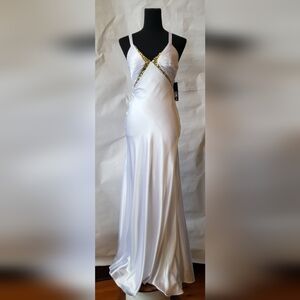 La Femme White Satin Gown Style: 14940